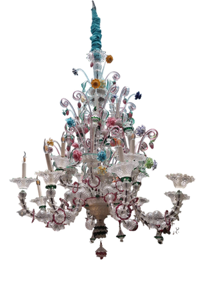 Vintage Murano Glass Chandelier, 1920s