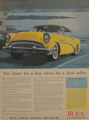 Vintage Matted 1950s American Buick Car Ad