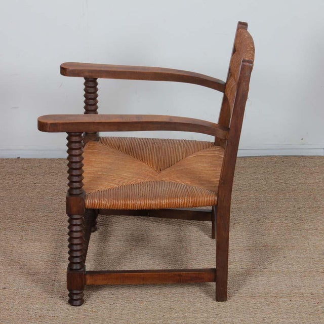 Wood Armchairs in the style of Charles Dudouyt, 1950, Set of 2 For Sale - Image 7 of 9