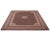Handwoven wool rug featuring an Agra design with a burgundy background, light salmon-colored border, and ivory-colored...