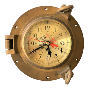 Vintage Royal Mariner Brass Nautical Maritime Wall Ship's Clock Navigation