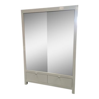Ebbett Design & Associates White Mirrored Armoire For Sale