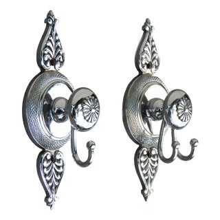 Neoclassical French Chrome Vanity Hook Set, 1970s, Set of 2 For Sale