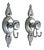 Neoclassical French Chrome Vanity Hook Set, 1970s, Set of 2 For Sale