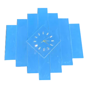 1990s Art Deco Style Paneled Mirrored Geometric Wall Clock