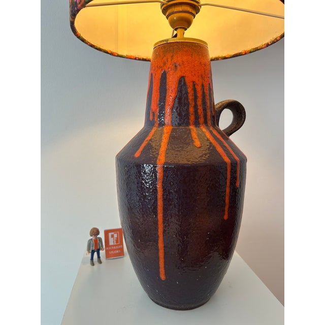 Floor Lamp with Fat Lava Glaze from Scheurich, 1970s For Sale - Image 6 of 15