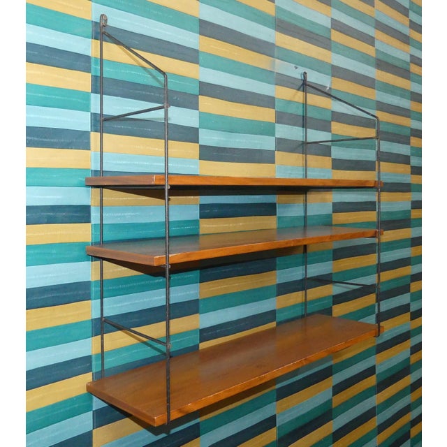 Vintage String Shelf in Walnut, 1960s For Sale - Image 14 of 14