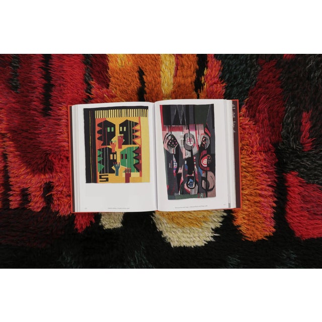 Vintage Swedish Rya Rug With Radiant Flame Abstract Design - Rug & Kilim For Sale - Image 9 of 9