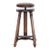 Matthew Izzo Home Public House Recycled Birch Wood Bar Stool With Ochre Leather Seat and Nailheads For Sale