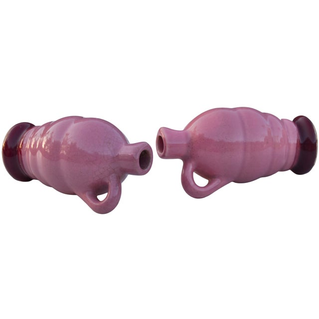 Art Deco Mid 20th Century Handmade & Playful Porcelain Decorative Accents- S/2 For Sale - Image 3 of 4