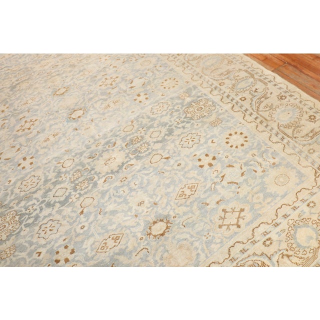 Blue Early 20th Century Zabihi Collection Light Blue Persian Malayer Room Size Rug - 8'10" x 11'6" For Sale - Image 8 of 10
