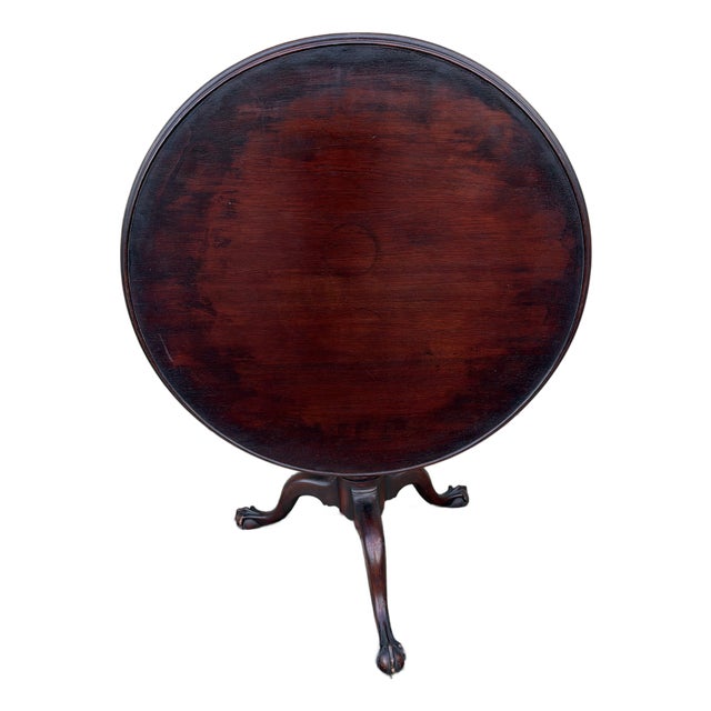 A Vintage Mahogany Chippendale Style Title Top Tea Table, 1970’s For Sale