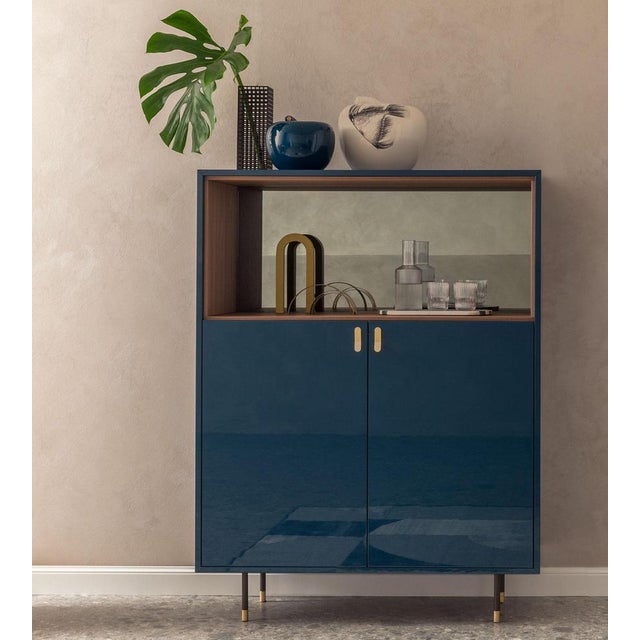 Universe box sideboard by morica design dimensions: d 48 x w 111 x h 147 cm. Materials: cobalt blue lacquered wood,...