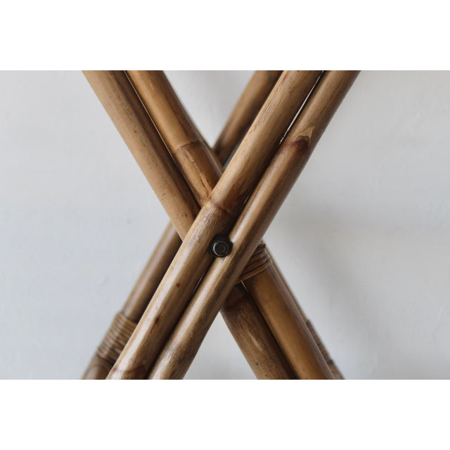 Vintage Bamboo Luggage Rack Stand Willow Reed Details Mid-Century Modern For Sale - Image 15 of 18