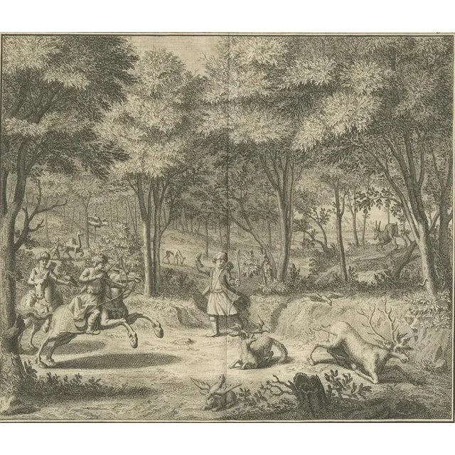 Beige Philips, Hunting Scene, 1700s, Paper For Sale - Image 8 of 10