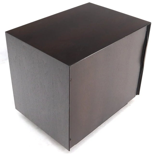 Mid-Century Modern Cube Shape Compact Liquor Cabinet End Table Espresso Finish For Sale - Image 12 of 13