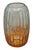 Orange Fluted Glass Vase Ombre Color Green at Top Amber-Orange at Base 10'' Tall For Sale - Image 8 of 8
