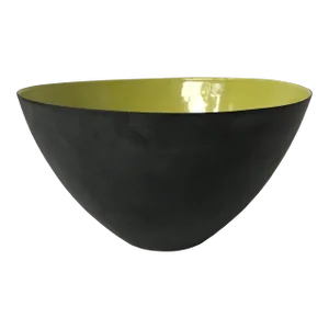 1950s Herbert Krenchel Denmark Torben Ørskov Lime Green Enamel Bowl