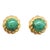 Vintage Signed Mimi Di N Round Speckled Faux-Jade Clip Earrings For Sale