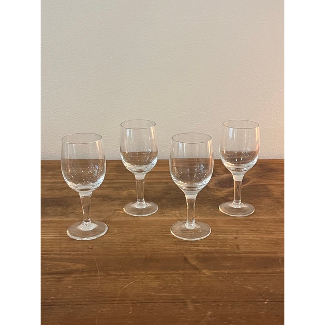 Vintage Cordial Glasses – Set of 4 Clear 3.75” Liqueur or Dessert Wine Glasses For Sale - Image 9 of 9