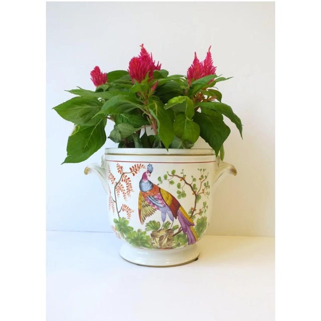 Mottahedeh Italian Planter Cachepot Jardinière Pheasant Bird by Mottahedeh, Italy For Sale - Image 4 of 11