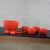 Mid-20th Century Mid-Century Modern Pair Couroc Trays & Orange Vintage Plastic Salad Serving Set For Sale - Image 10 of 12