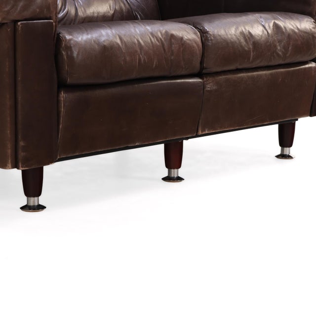 De Sede 1970s Swiss Modern Leather Loveseat in the Style of De Sede For Sale - Image 4 of 7