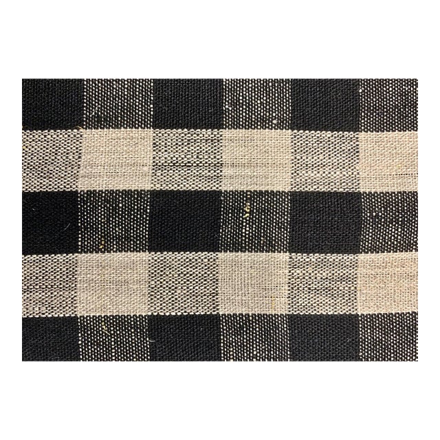 Plum Textiles Wales Check Ebony Linen For Sale