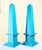 2000 - 2009 Pair of Hand-Painted Solid Wood Decorative Obelisks – Vibrant Turquoise Color For Sale - Image 5 of 15