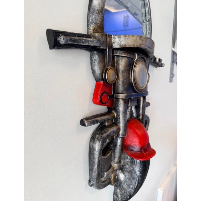 Vintage Motorcycle Front End Mirror For Sale - Image 4 of 7