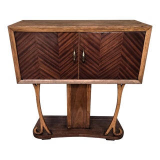 Art Deco Italian Decorative Walnut Burl Dry Bar Cabinet by Paolo Buffa, 1940s For Sale