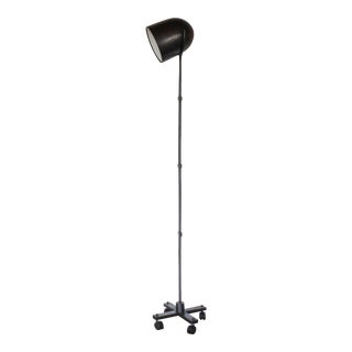 Contemporary Black Metal Floor Lamp on Casters For Sale