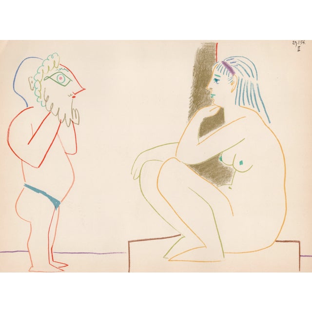 Pablo Picasso, Le masque barbu et le nu, Nude, Lithograph, 1954 For Sale - Image 8 of 8