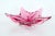 Stunning petaled flower or 5 pointed star-shaped footed hand made glass dish in clear and pink/cranberry by Josef Hospodka...
