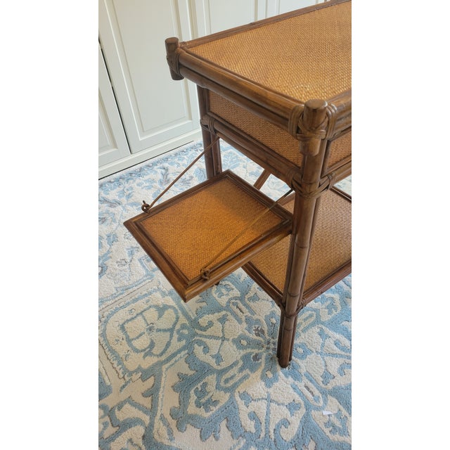 Vintage British Colonial Rattan Side Tables – Pair For Sale - Image 17 of 18