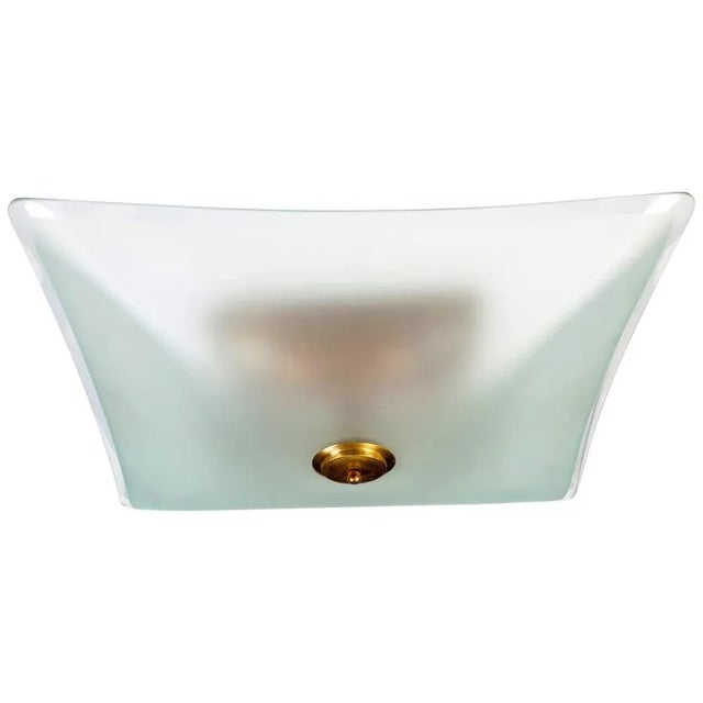 Modern Light Green Murano Glass and Brass Flush Mount by Gaetano Sciolari, 1960s For Sale - Image 13 of 13