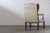 Beige Vintage Oak Wingback Armchair, Denmark, 1930s For Sale - Image 8 of 18