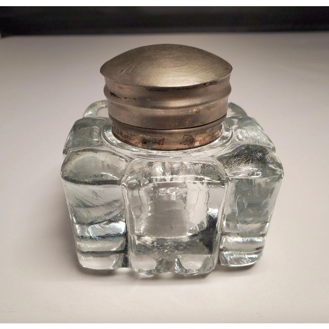1940's Crystal Inkwell For Sale - Image 9 of 9