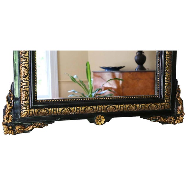 Large Gilt and Ebonised Overmantle Wall Mirror, 1890s For Sale - Image 3 of 6