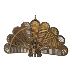 Art Nouveau 19th Century Fireplace Brass Screen