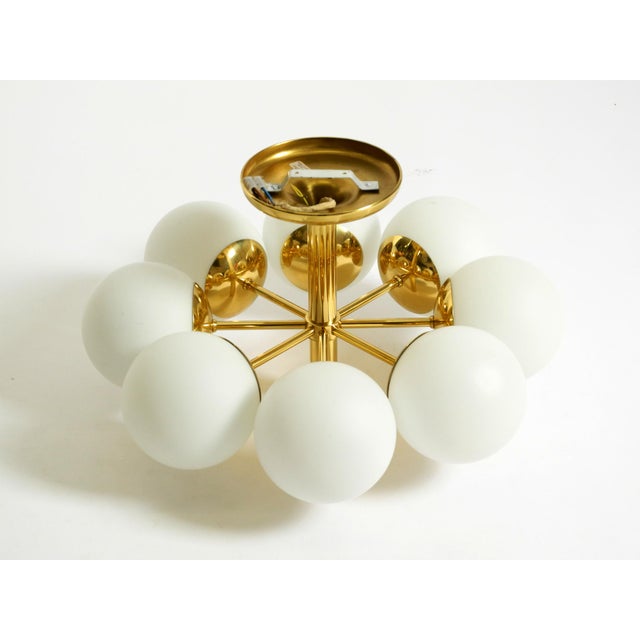 Vintage Space Age Brass Ceiling Lamp with Glass Balls from Kaiser Leuchten, 1960s For Sale - Image 10 of 18