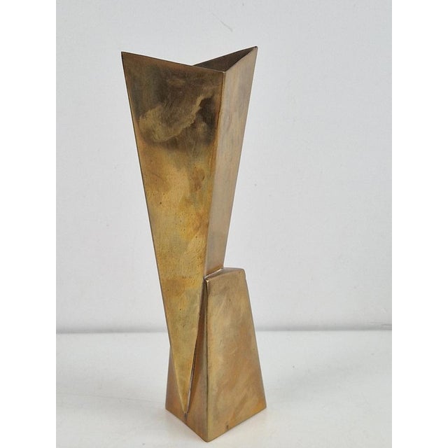 Art Deco Cubist Brass Vase from WMF, 1930s For Sale - Image 6 of 14