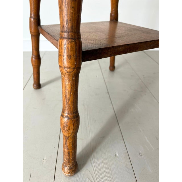 Wood Arts and Crafts Side Table with Turned Legs, 1890s For Sale - Image 7 of 10