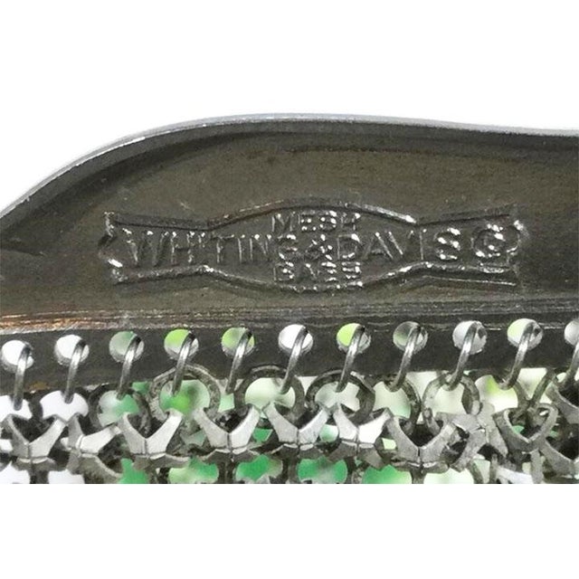 Whiting & Davis Whiting & Davis Mesh Purse Enamel Frame - Art Deco Flapper Era For Sale - Image 4 of 5