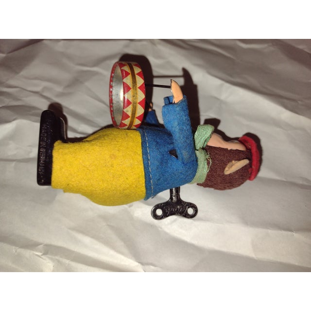1920s Vintage Schuco Wind Up Drummer Monkey Toy Germany -- With Key. For Sale - Image 9 of 13