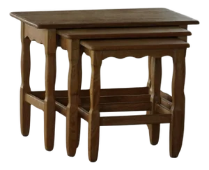 Mid-Century Modern Nesting Tables in Oak, 1960s, Set of 3