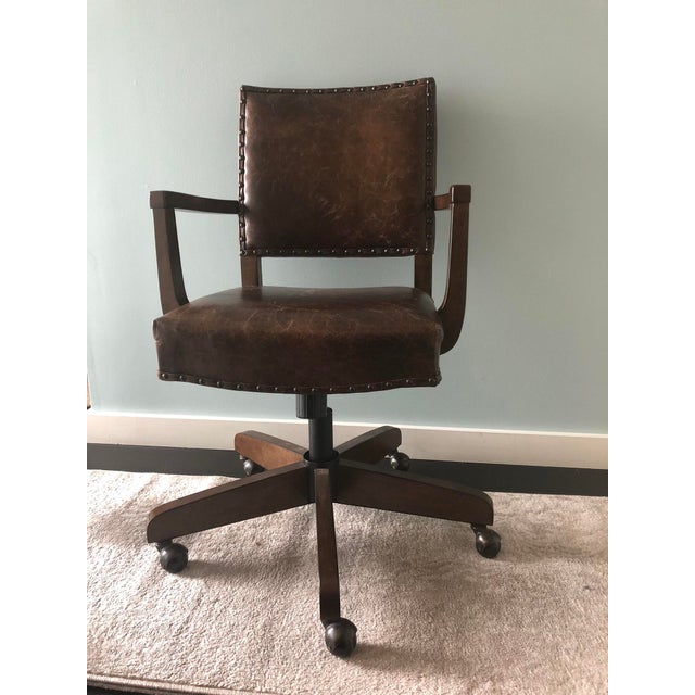Pottery Barn Manchester Swivel Desk Chair Chairish