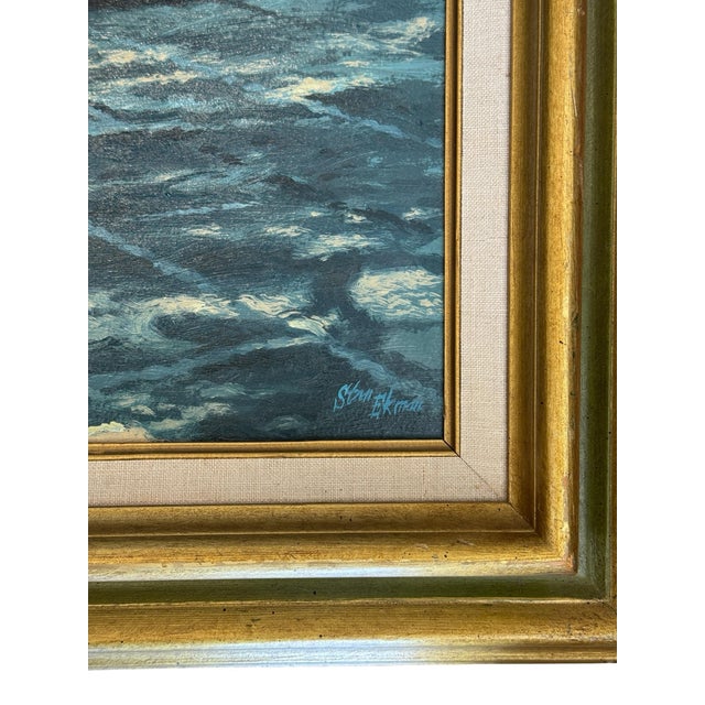 Green Late 20th Century Original Oil Painting, ‘Siesta’ by Stan Eckman (American, 1913-1998) For Sale - Image 8 of 11