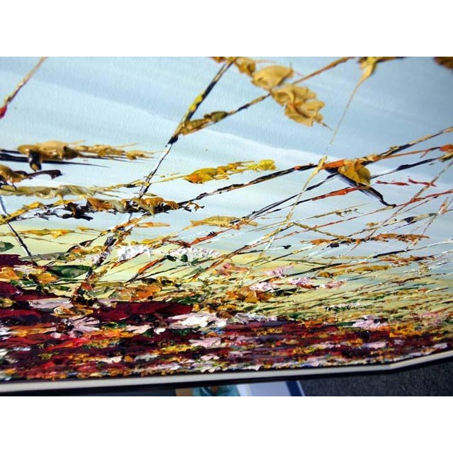 Impressionist Maya Eventov Blanket of Beauty Oil Flower Canvas With Beautiful Custom Frame Me012209-17 For Sale - Image 3 of 6