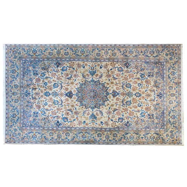 Textile Mid 20th Century Persian Kashan Rug For Sale - Image 7 of 16